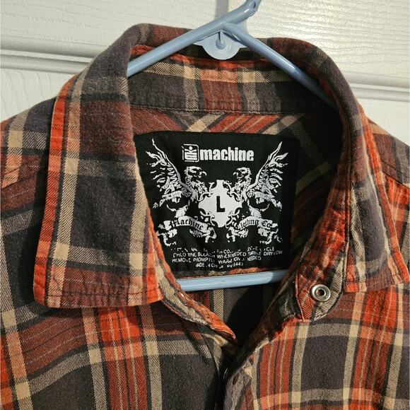 Men's Long sleeved plaid shirt Snap front size L - Picture 3 of 9